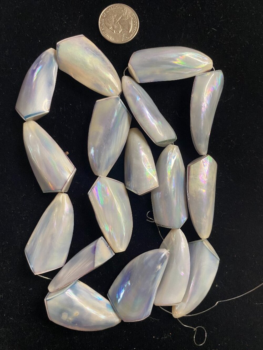 *Vintage* Fused Mother of Pearl Beads- 2 Strands